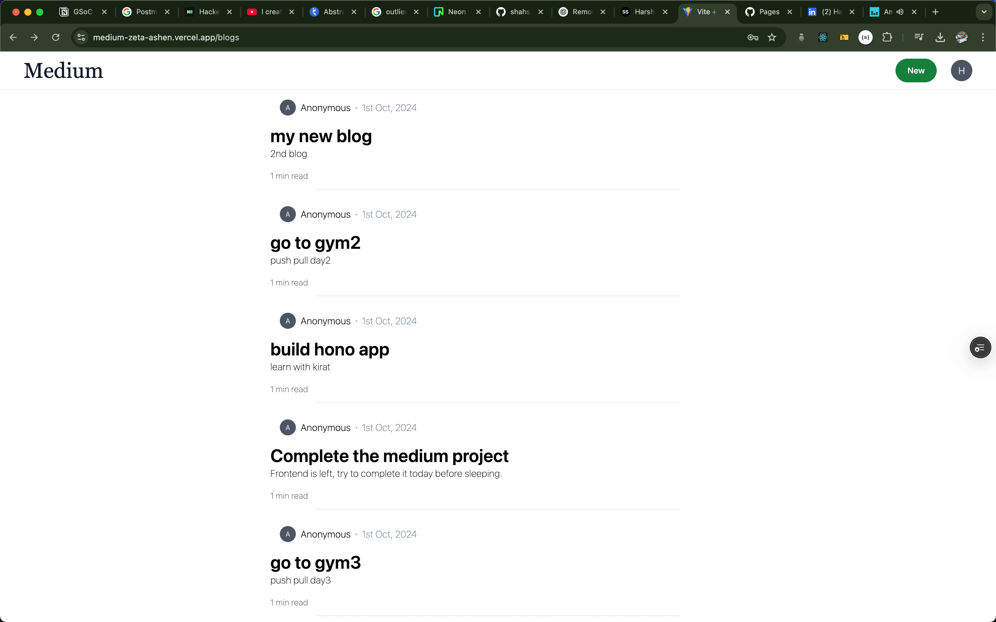 Medium Clone preview